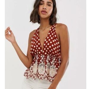 NWT Free People Lunch Date Halter Top, Size M